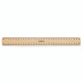 Celco Wooden Ruler 30cm Polished Drilled with Metal Edge