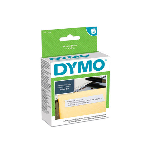 Dymo LabelWriter Multi Purpose Labels 19 x 51mm Single Roll 500 Labels