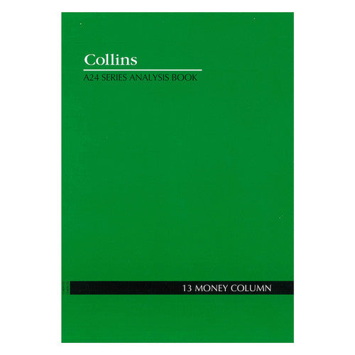 Collins 10213 Analysis Book Series A24 13 Money Column Green Cover