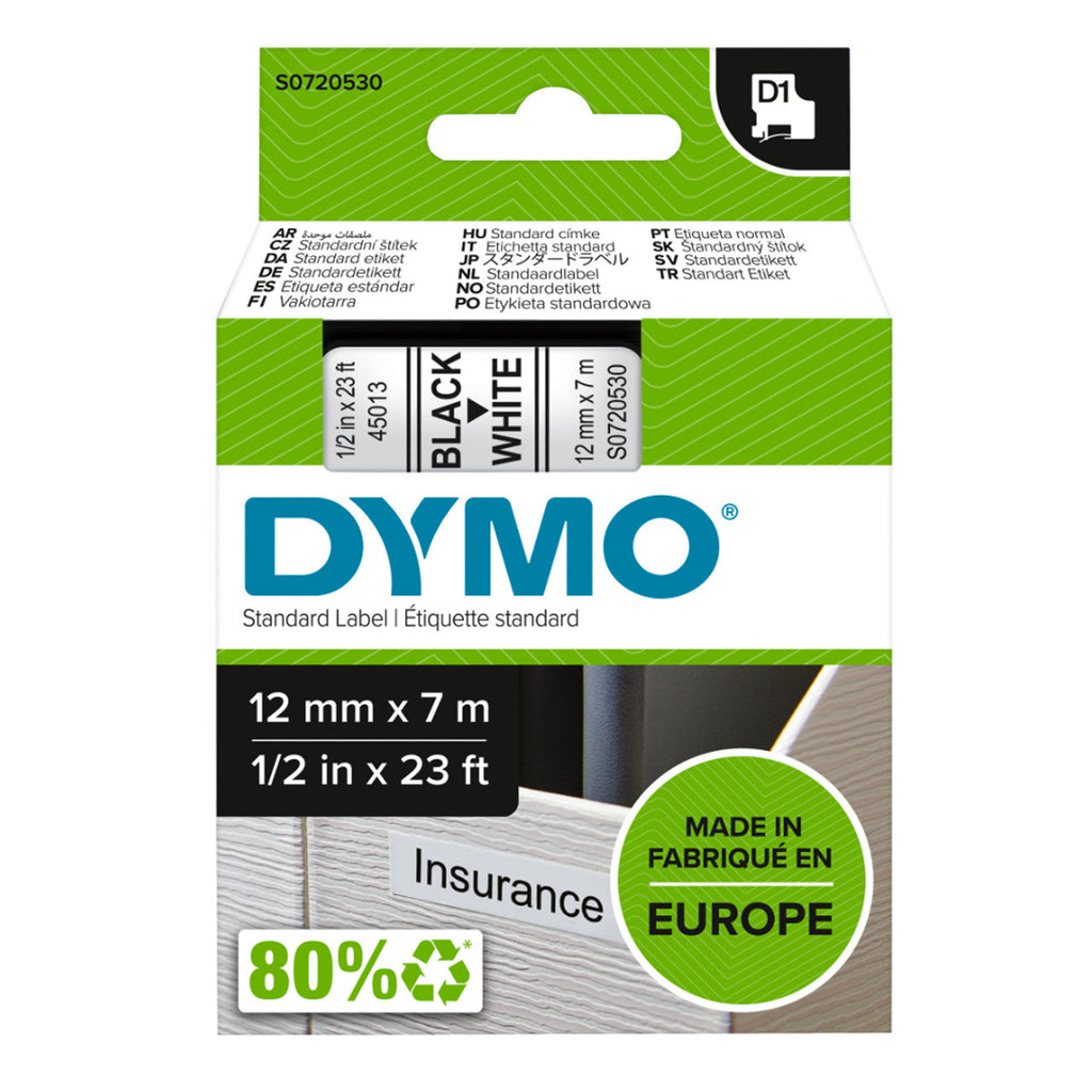 Dymo D1 Label Tape 24mm x 7m Black on White
