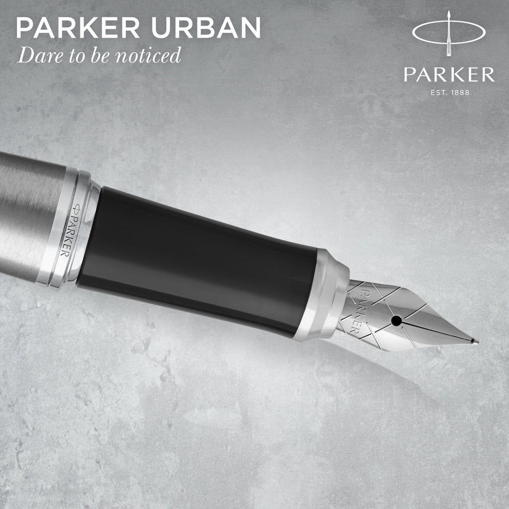 Parker Urban Fountain Pen Metro Metallic Chrome Trim Medium Nib