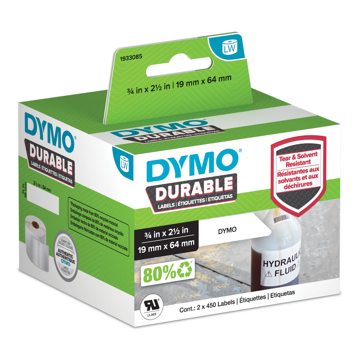 Dymo LabelWriter Durable Shipping Labels 19 x 64mm Roll of 900