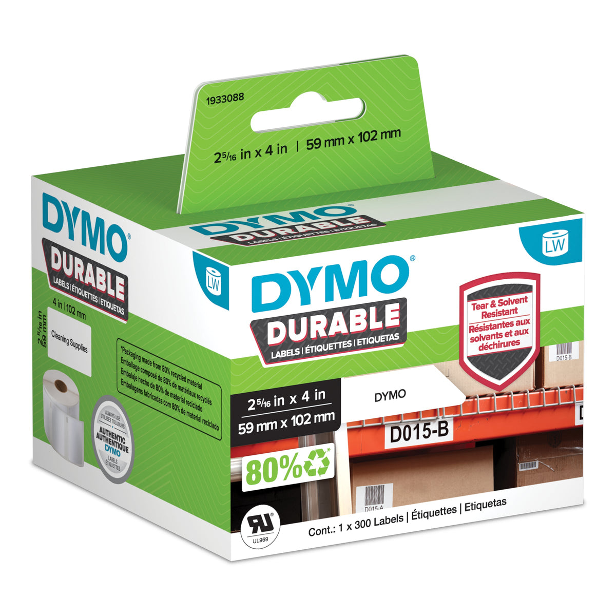 Dymo LabelWriter Durable Shipping Labels 59 x 102mm Roll of 300