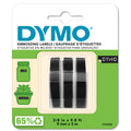 Dymo Tapewriter Embossing Tape 9mm x 3m Black Plastic Pack of 3 Rolls