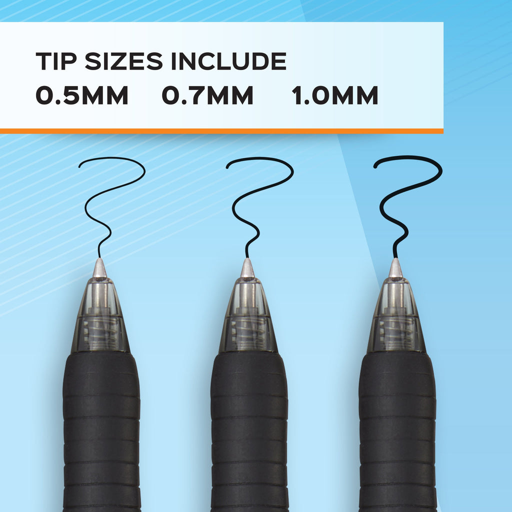 Papermate Profile Retractable Gel Pen Medium 0.7mm Black Box of 12