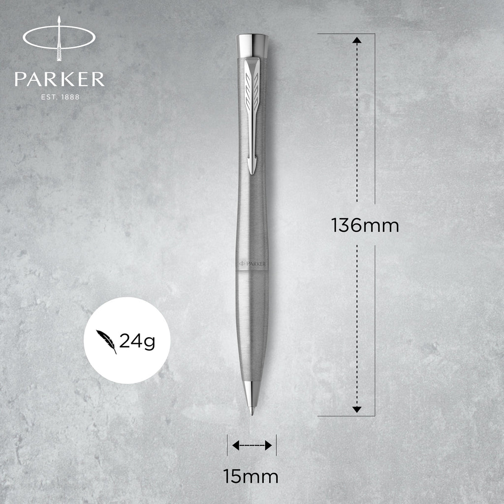 Parker Urban Twist Ballpoint Pen Metro Metallic Chrome Trim Medium Tip