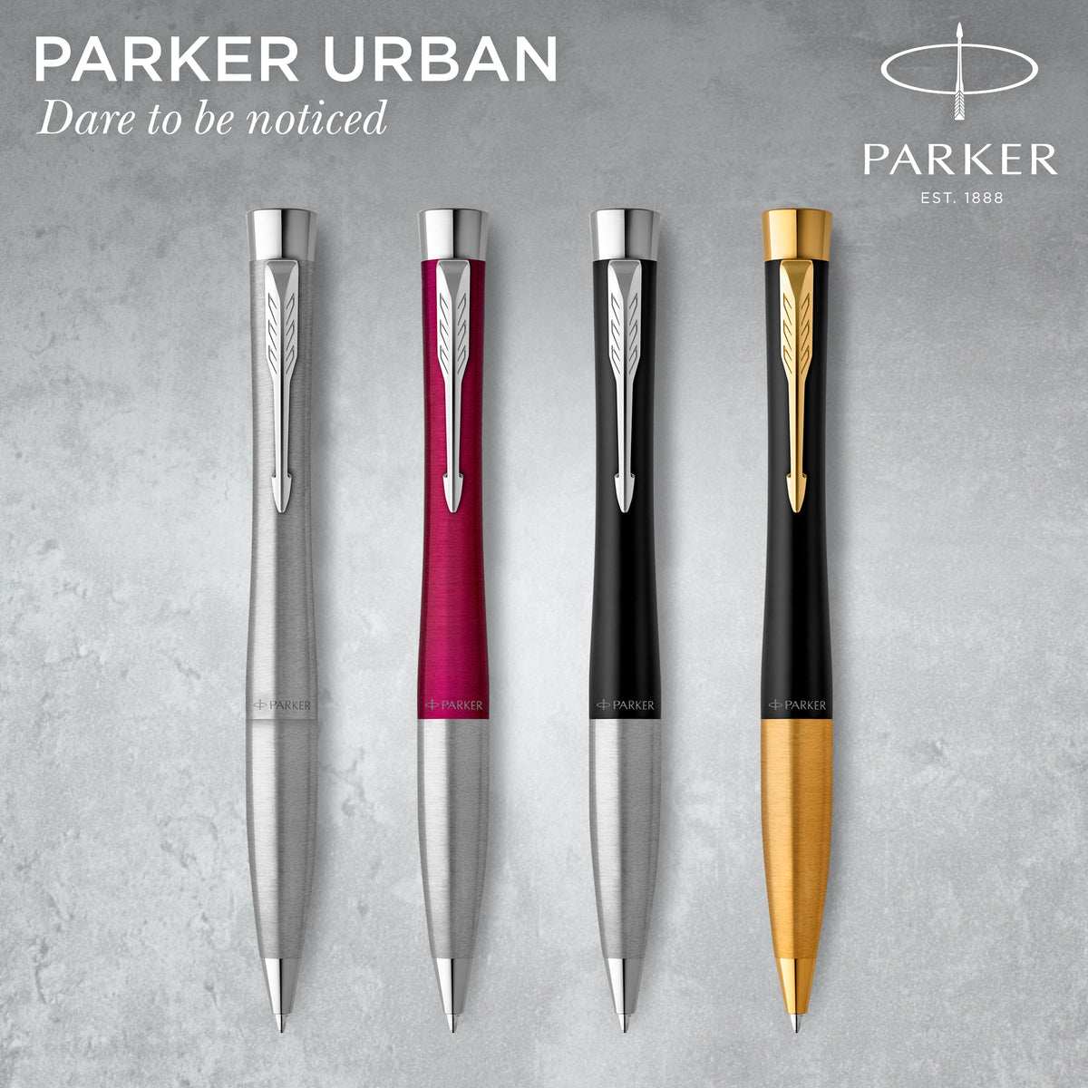 Parker Urban Twist Ballpoint Pen Muted Black Lacquer and Gold Trim Medium Tip