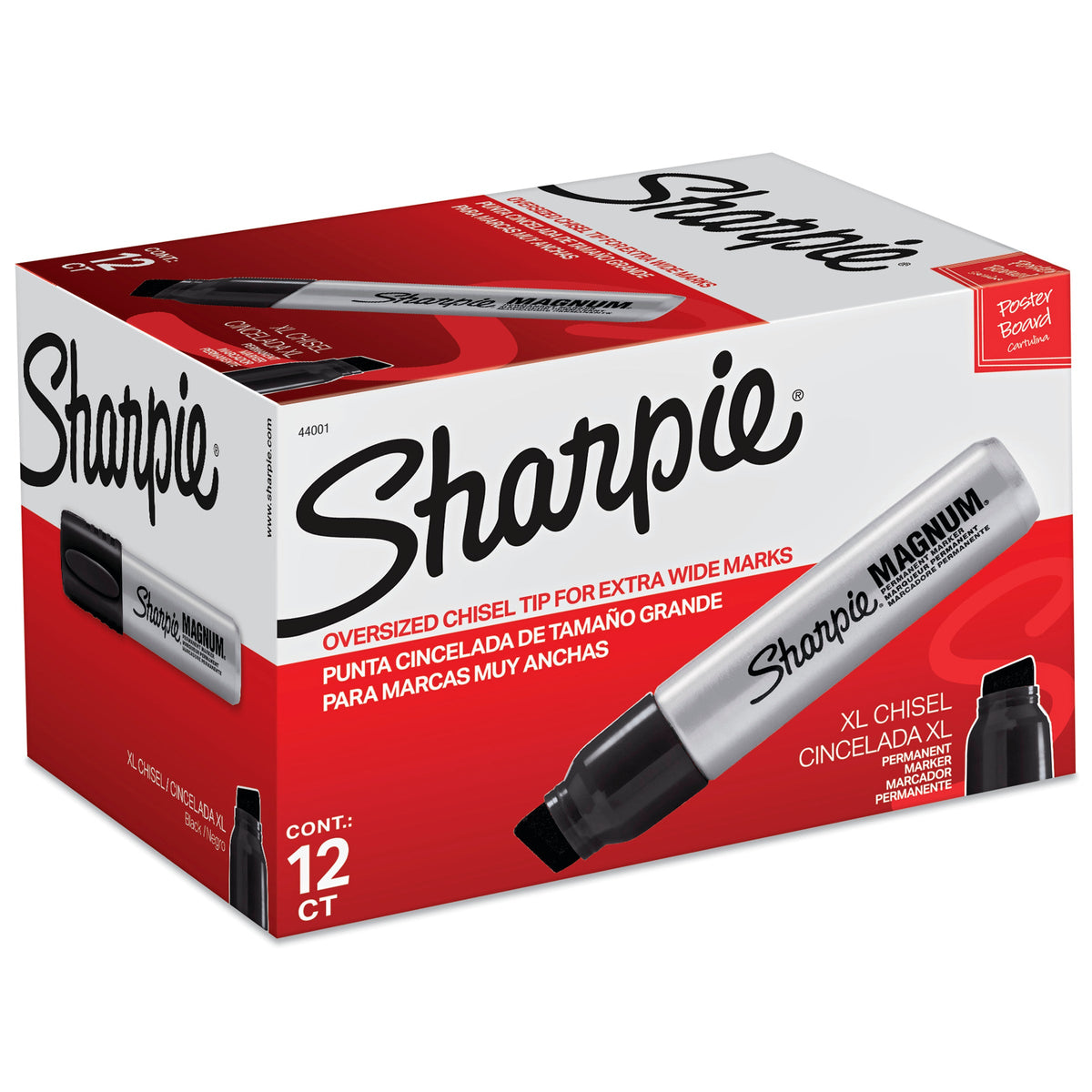 Sharpie Pro Magnum Permanent Marker Chisel Tip Black Box of 12