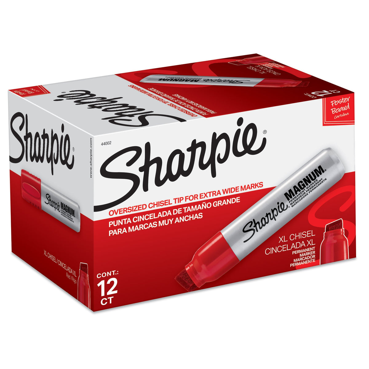 Sharpie Pro Magnum Permanent Marker Chisel Tip Red Box of 12