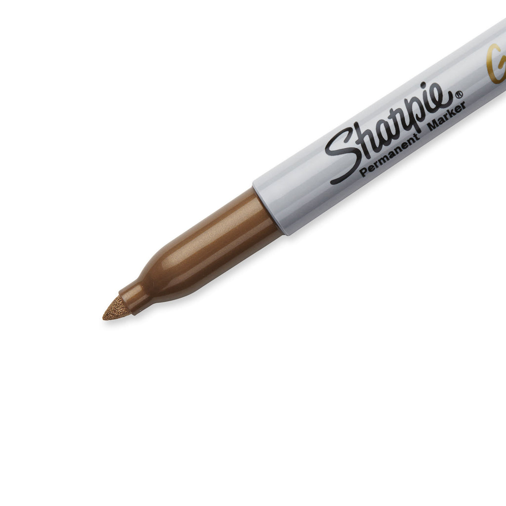 Sharpie Metallic Permanent Marker Fine Point Gold Box of 12