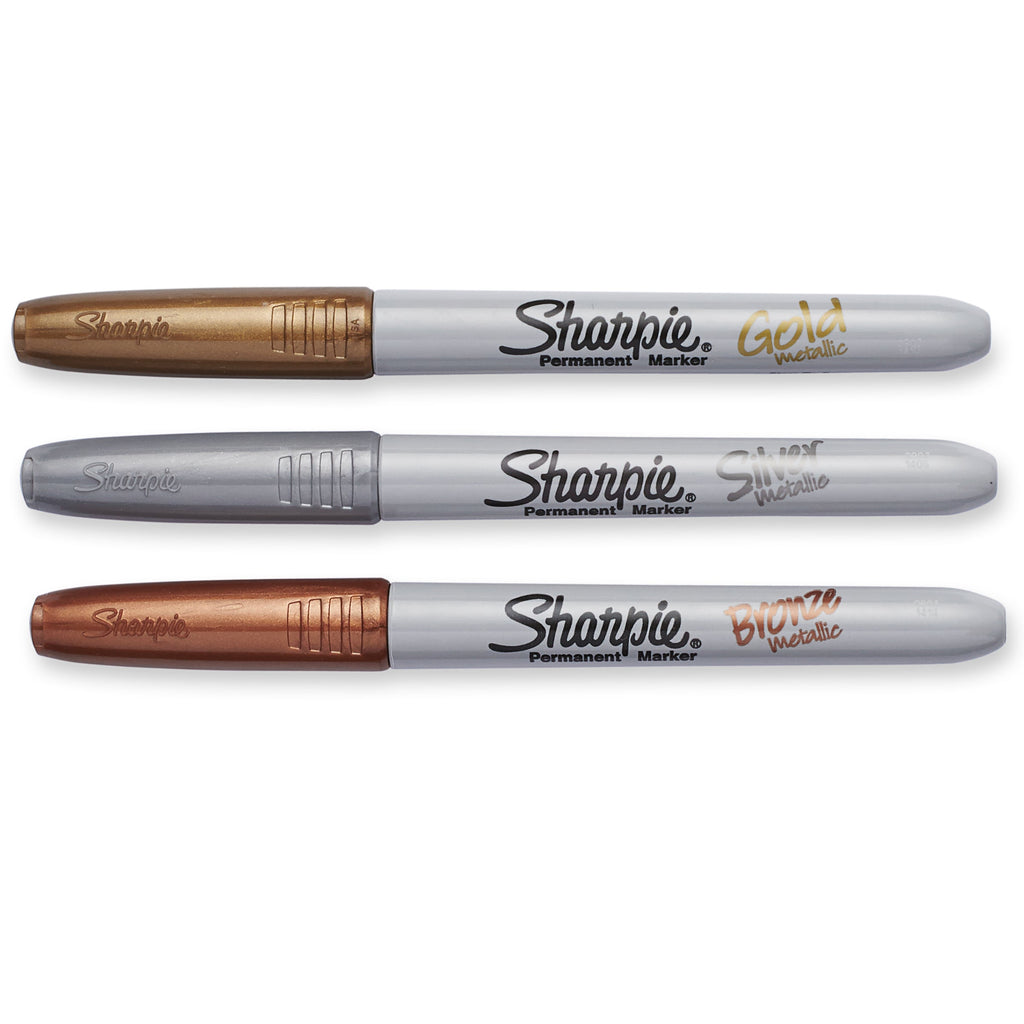 Sharpie Metallic Permanent Marker Fine Point Assorted Pack of 3