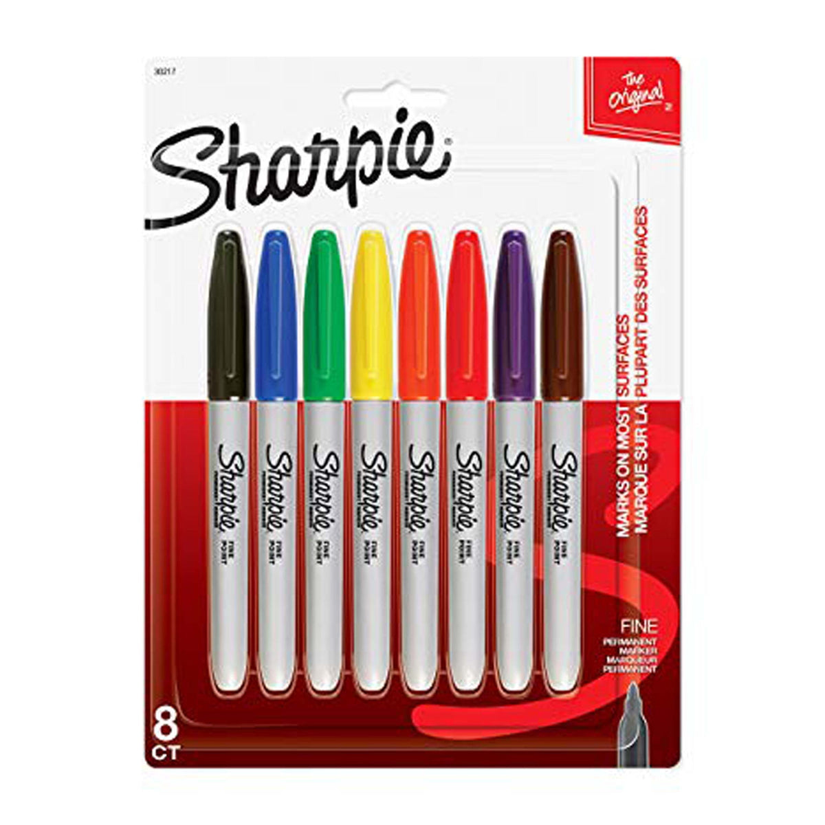 Sharpie Permanent Marker Fine Point Assorted Pack of 8