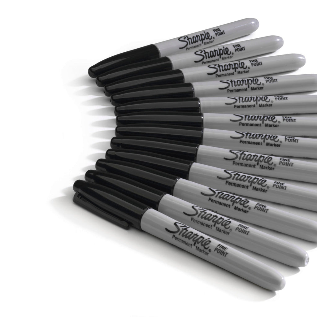 Sharpie Permanent Marker Fine Point Black Box of 12