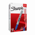 Sharpie Permanent Marker Fine Point Blue Box of 12