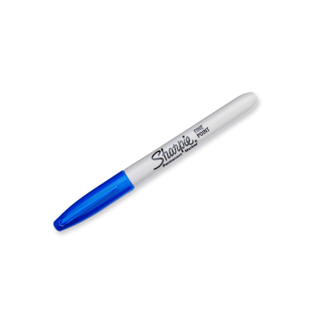 Sharpie Permanent Marker Fine Point Blue Box of 12
