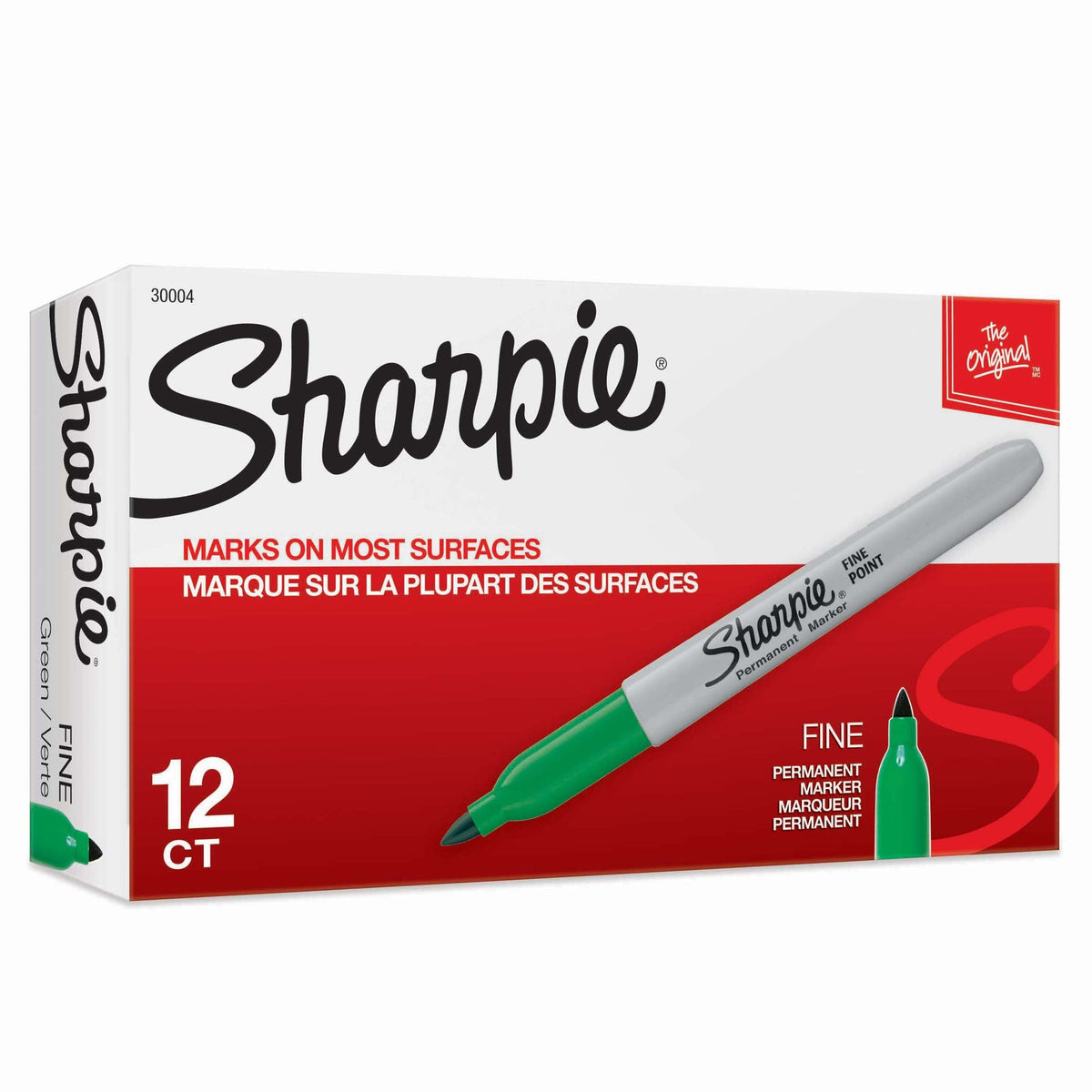Sharpie Permanent Marker Fine Point Green Box of 12