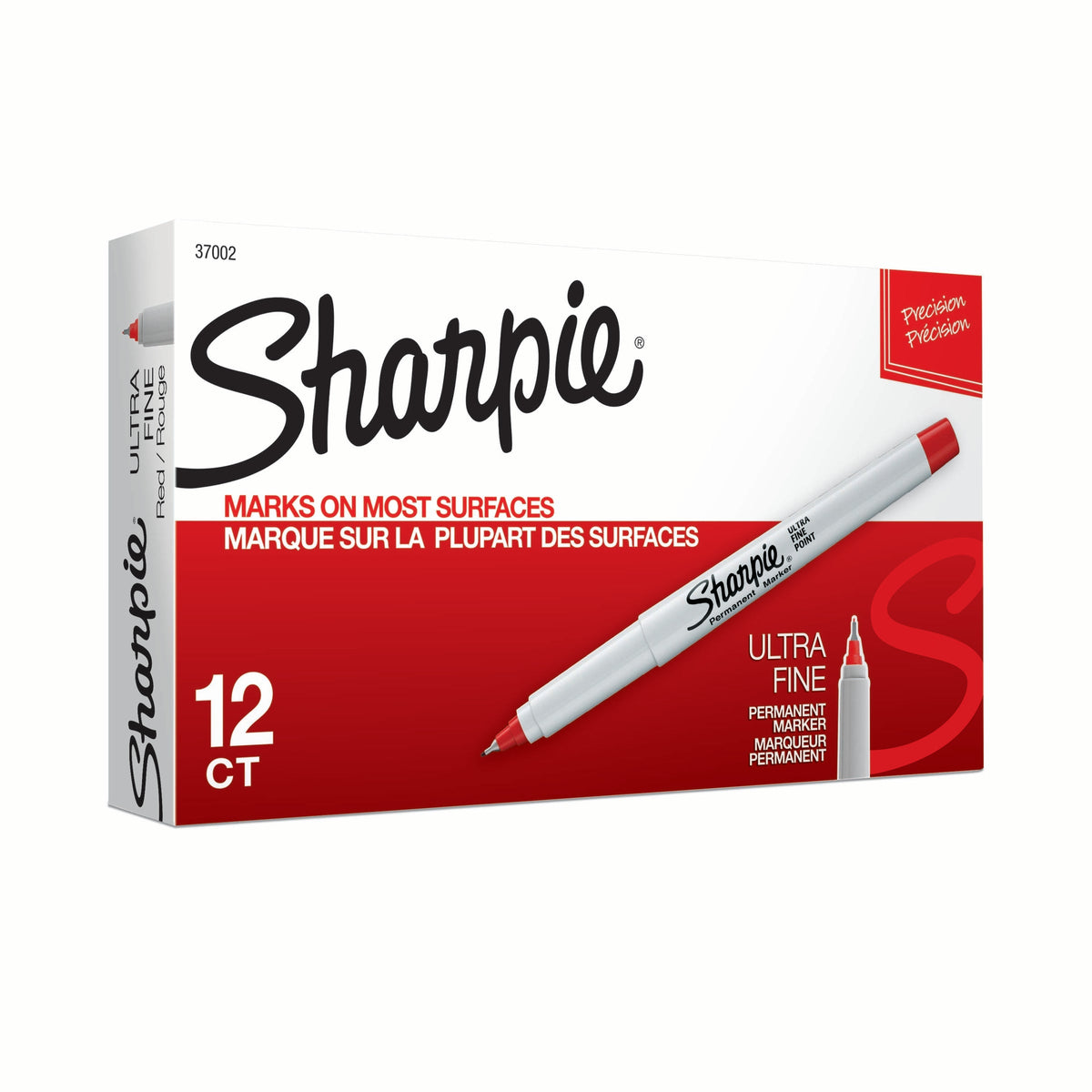 Sharpie Permanent Marker Ultra Fine Point Red Box of 12