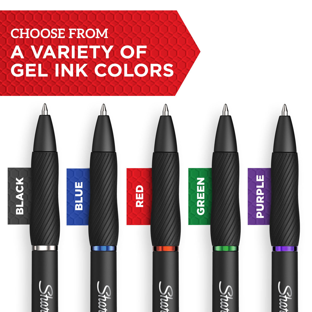 Sharpie S-Gel Retractable Pen Medium Point 0.7mm Black Pack of 8