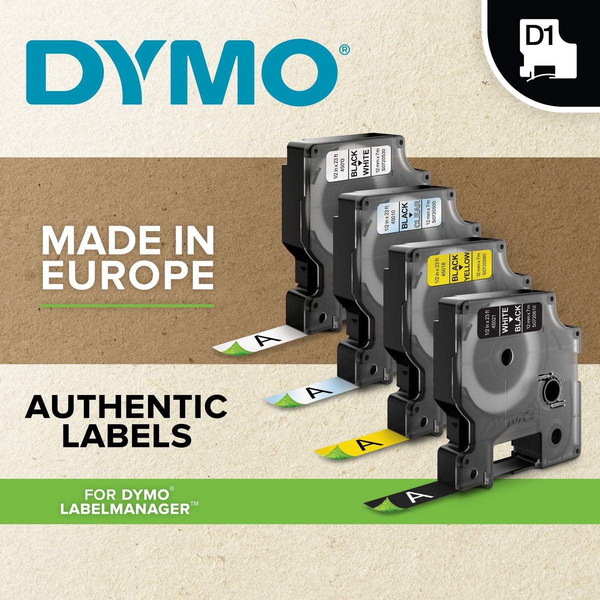 Dymo D1 Label Tape 24mm x 7m Black on White