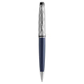 Waterman Expert Metal and Blue Lacquer Palladium Trim Ballpoint Pen Medium Tip