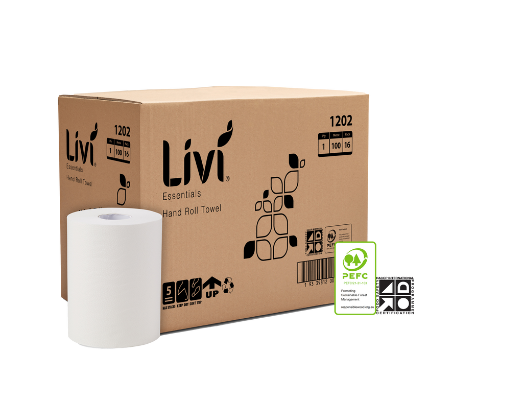 Livi 1202 Essentials Roll Towel 1 Ply 100m Carton 16