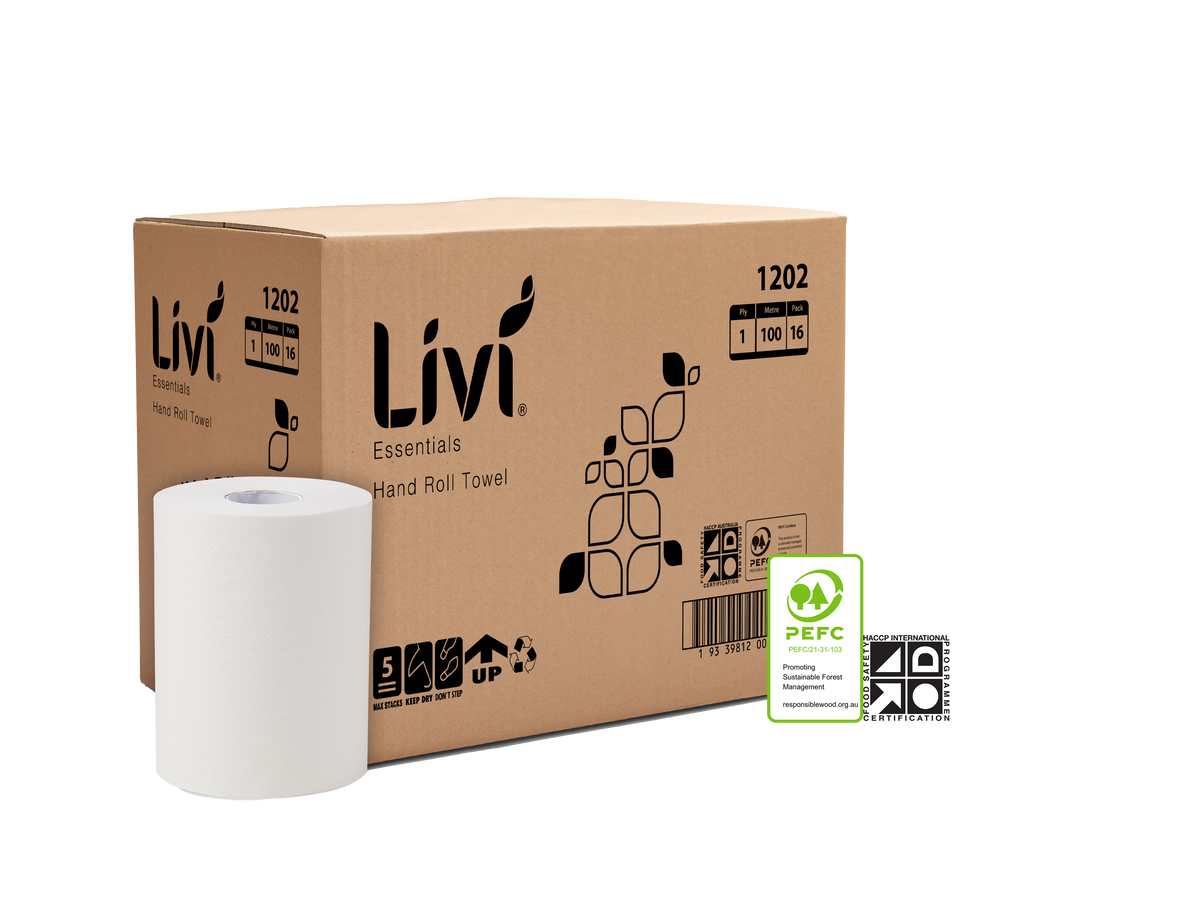 Livi 1202 Essentials Roll Towel 1 Ply 100m Carton 16
