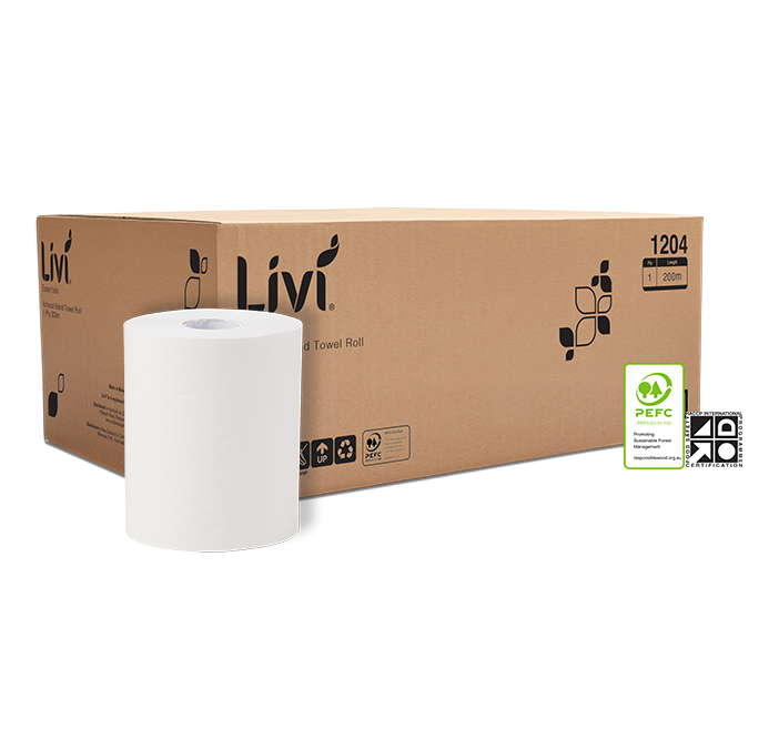 Livi 1204 Essentials Roll Towel 1 Ply 200m Autocut Carton 6