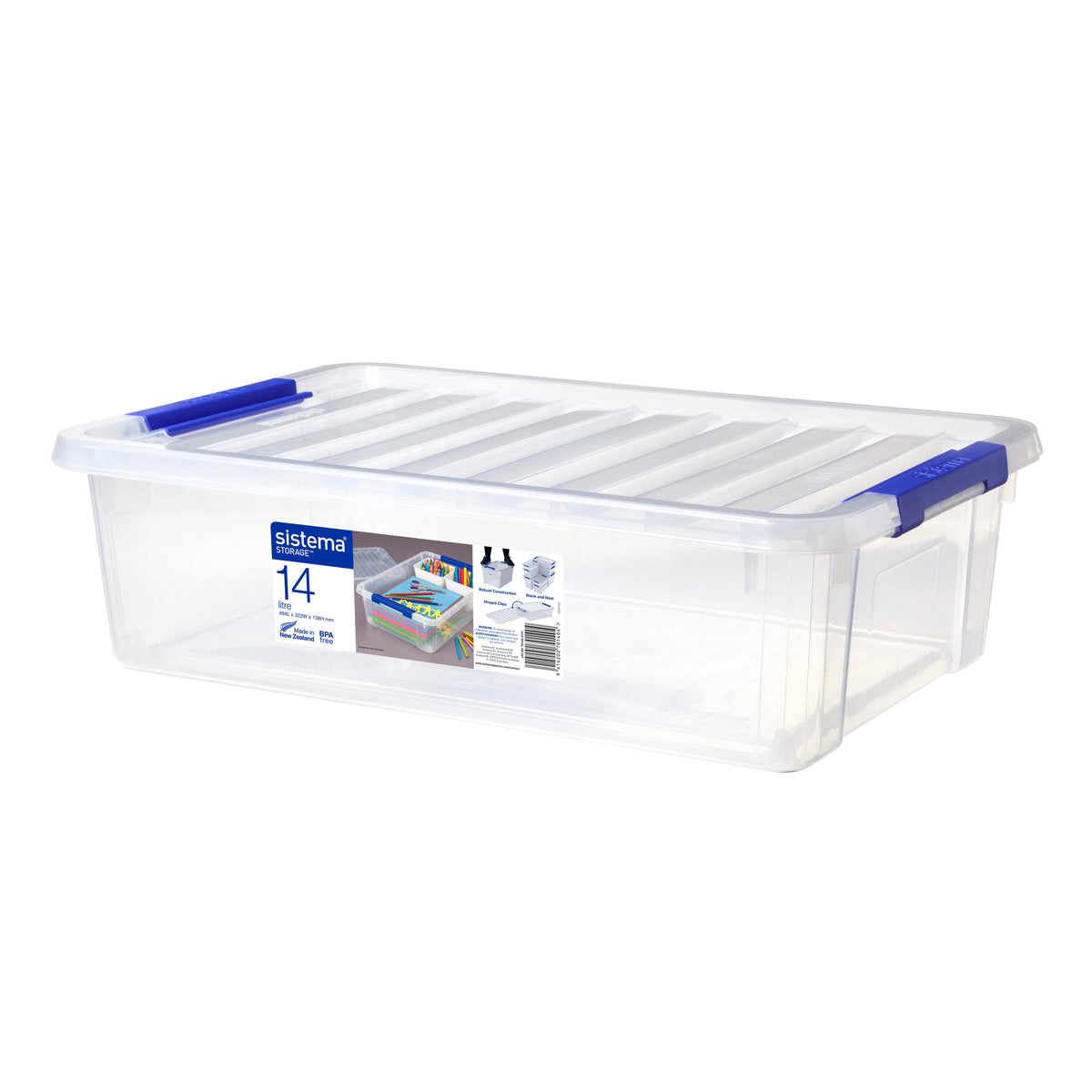 Sistema Plastic Storage Container 14L with Tray Dark Blue