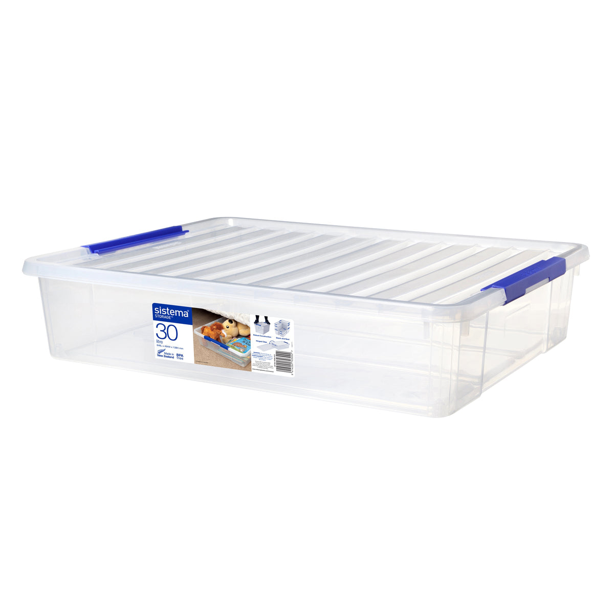 Sistema Plastic Storage Container 30L with Tray Dark Blue