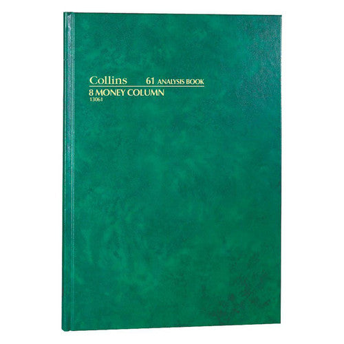 Collins 13061 Analysis Book Series 61 8 Money Column Green Cover