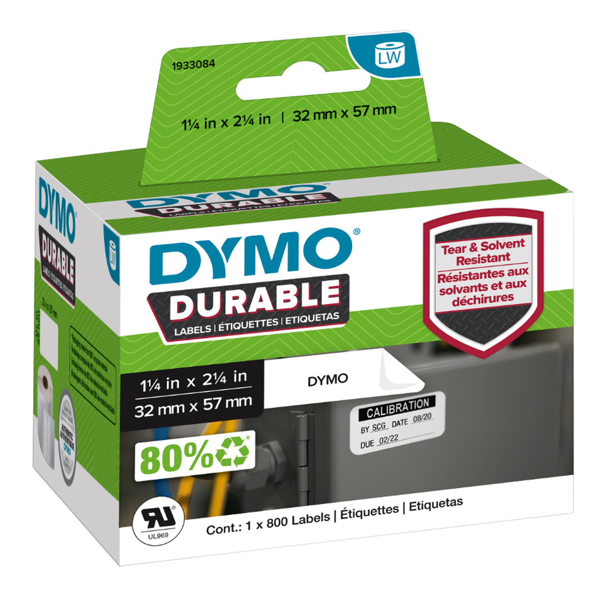 Dymo LabelWriter Durable Labels 57 x 32mm Roll of 800