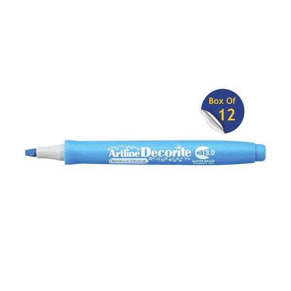 Artline Decorite Marker 3.0mm Metallic Blue Box of 12
