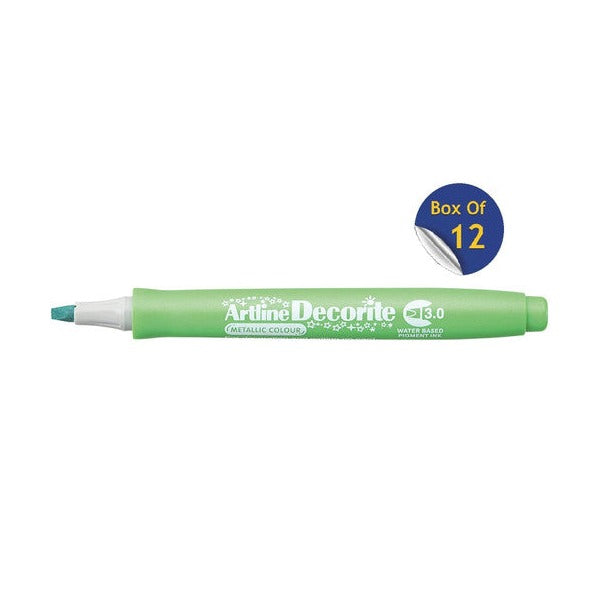 Artline Decorite Marker 3.0mm Metallic Green Box of 12