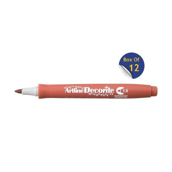 Artline Decorite Marker 1.0mm Brown Box of 12