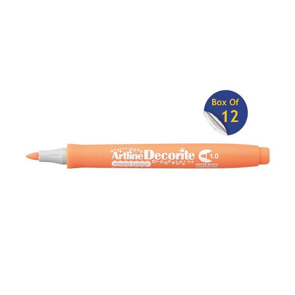 Artline Decorite Marker 1.0mm Pastel Orange Box of 12