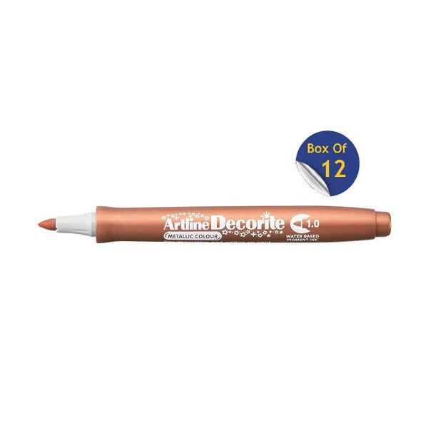 Artline Decorite Marker 1.0mm Metallic Bronze Box of 12