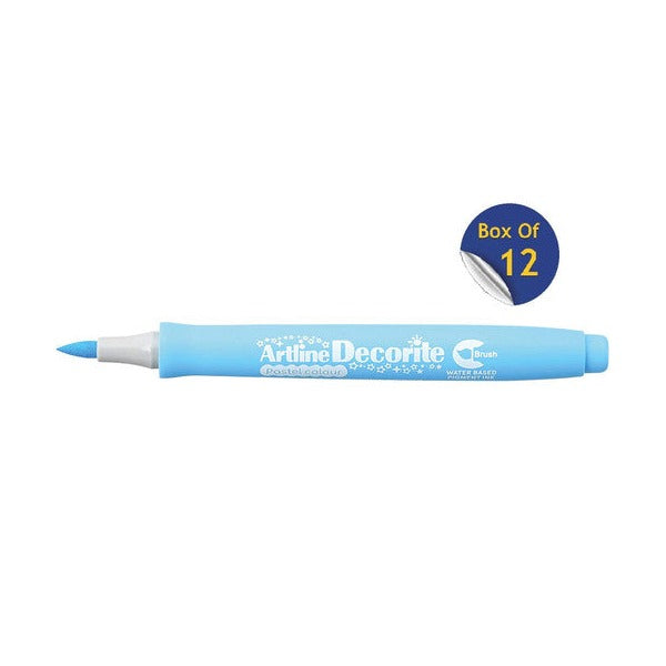 Artline Decorite Marker Brush Pastel Blue Box of 12