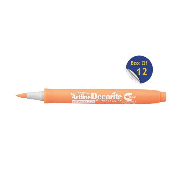 Artline Decorite Marker Brush Pastel Orange Box of 12