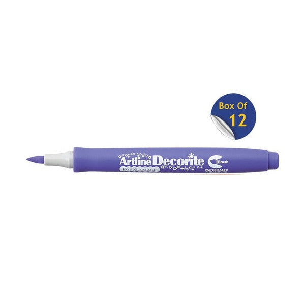 Artline Decorite Marker Brush Pastel Purple Box of 12