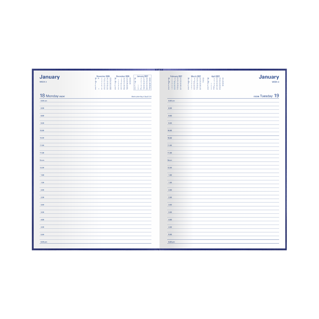 Collins Kingsgrove Diary 2027 A4 Day to a Page Blue