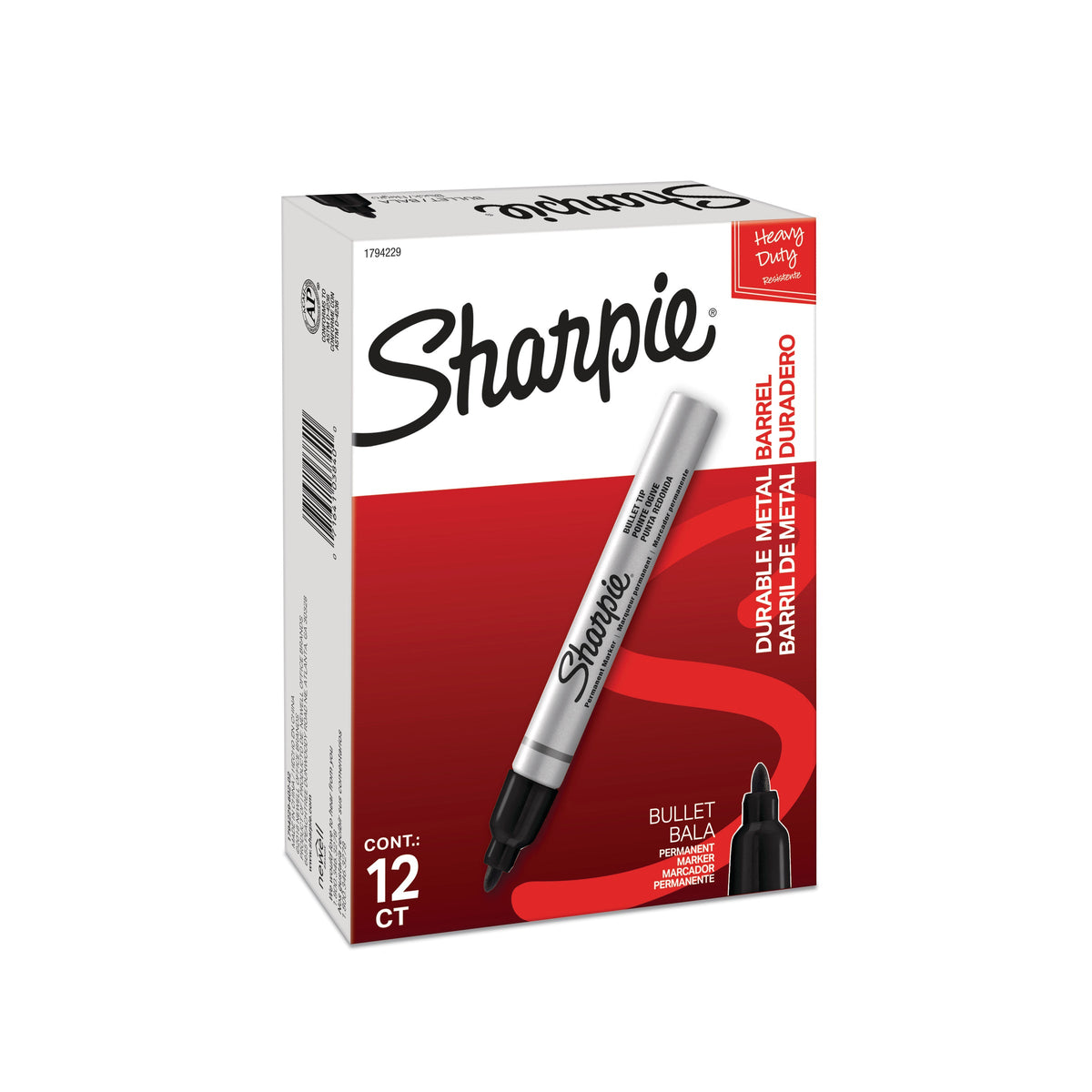 Sharpie Metal Permanent Marker Bullet Tip Black Box of 12