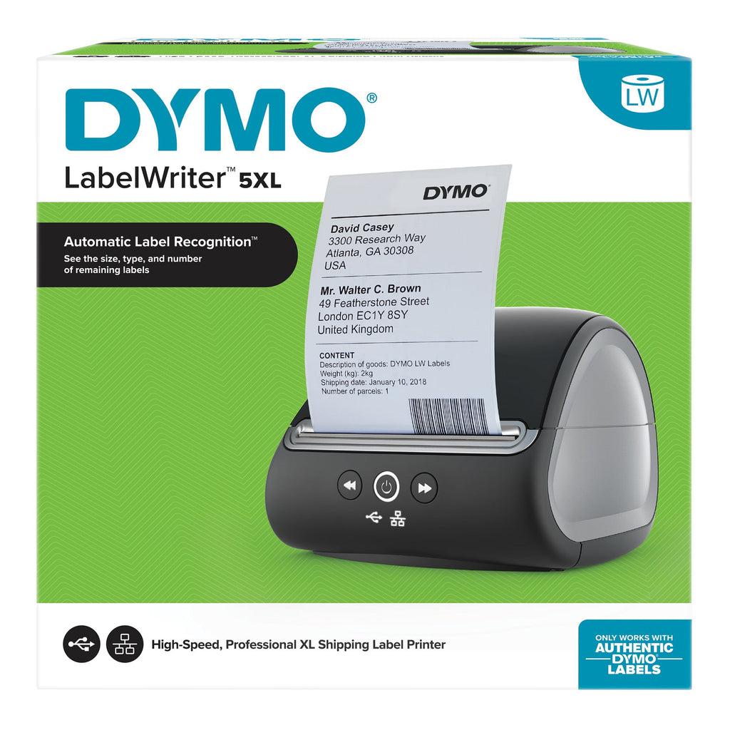 Dymo LabelWriter 5XL Wide Format Label Printer for Extra Large Shipping Labels