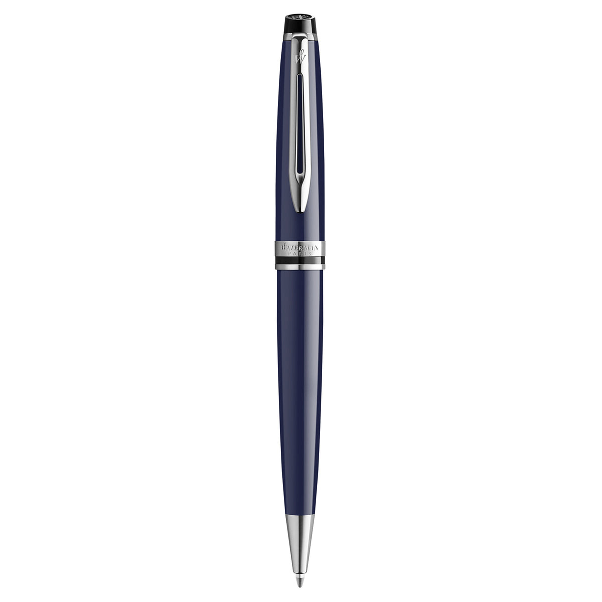 Waterman Expert Blue Lacquer Chrome Trim Ballpoint Medium Tip