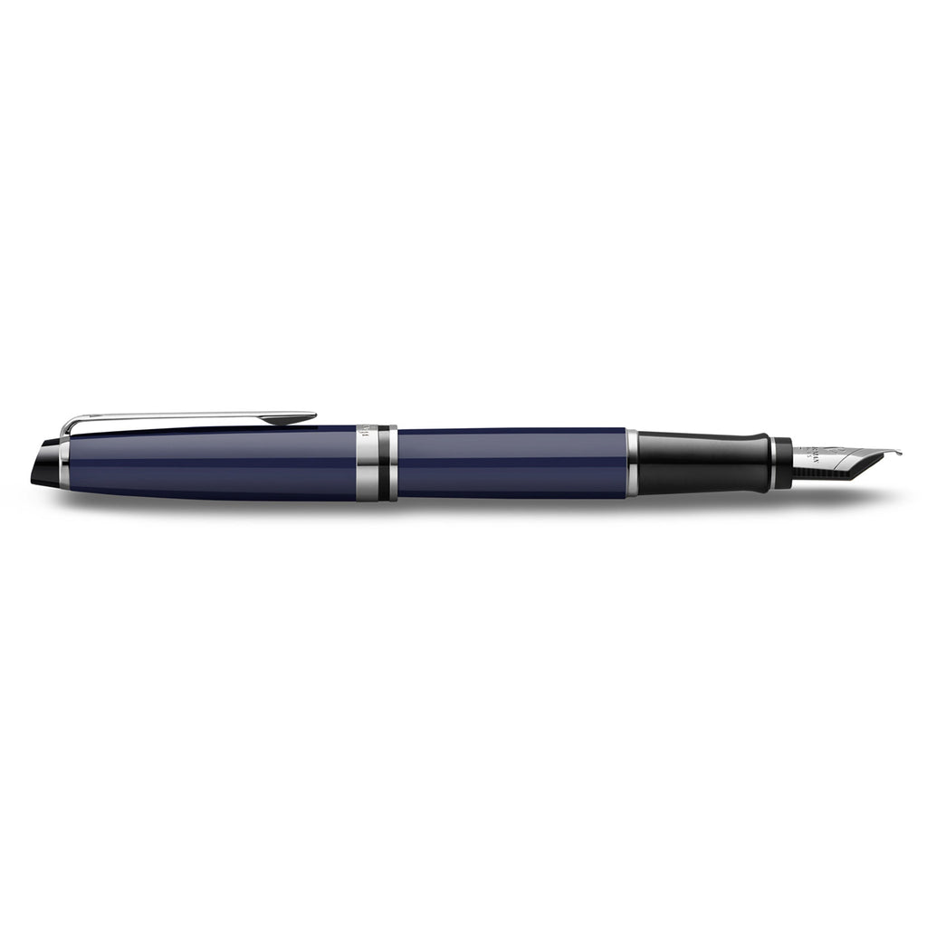 Waterman Expert Blue Lacquer Fountain Pen Medium Nib