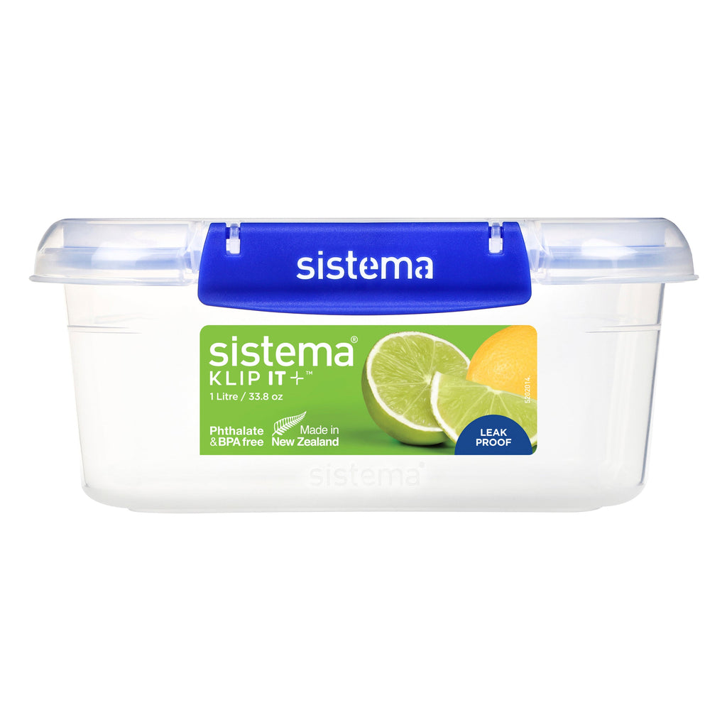 Sistema Klip It Plus Plastic Container Rectangle 1L Dark Blue