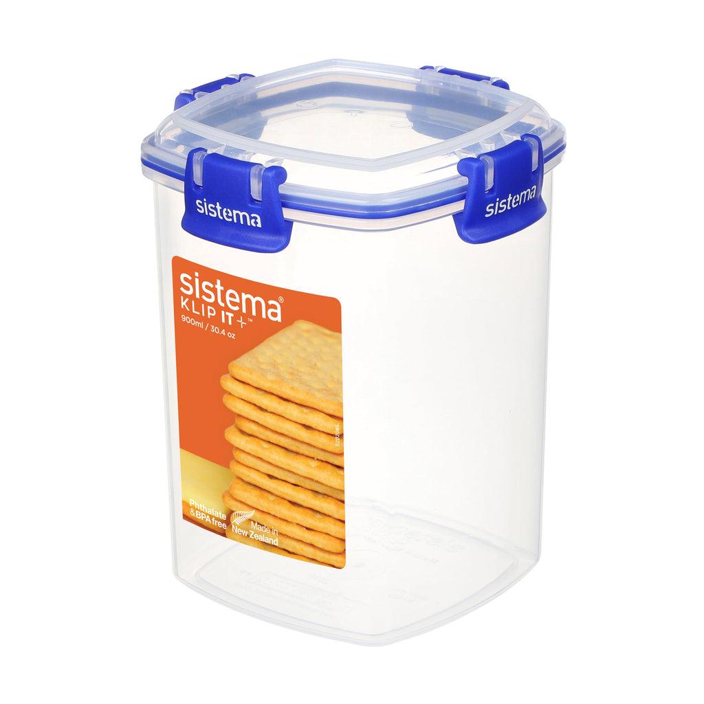 Sistema Klip It Plus Plastic Cracker Container 900ml Dark Blue