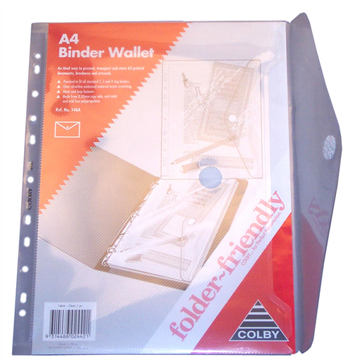 Colby 146A Folder Friendly Binder Wallet A4 50 Sheet Clear Pack of 12
