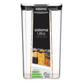 Sistema Ultra Clear Plastic Container Square 1.3L Black