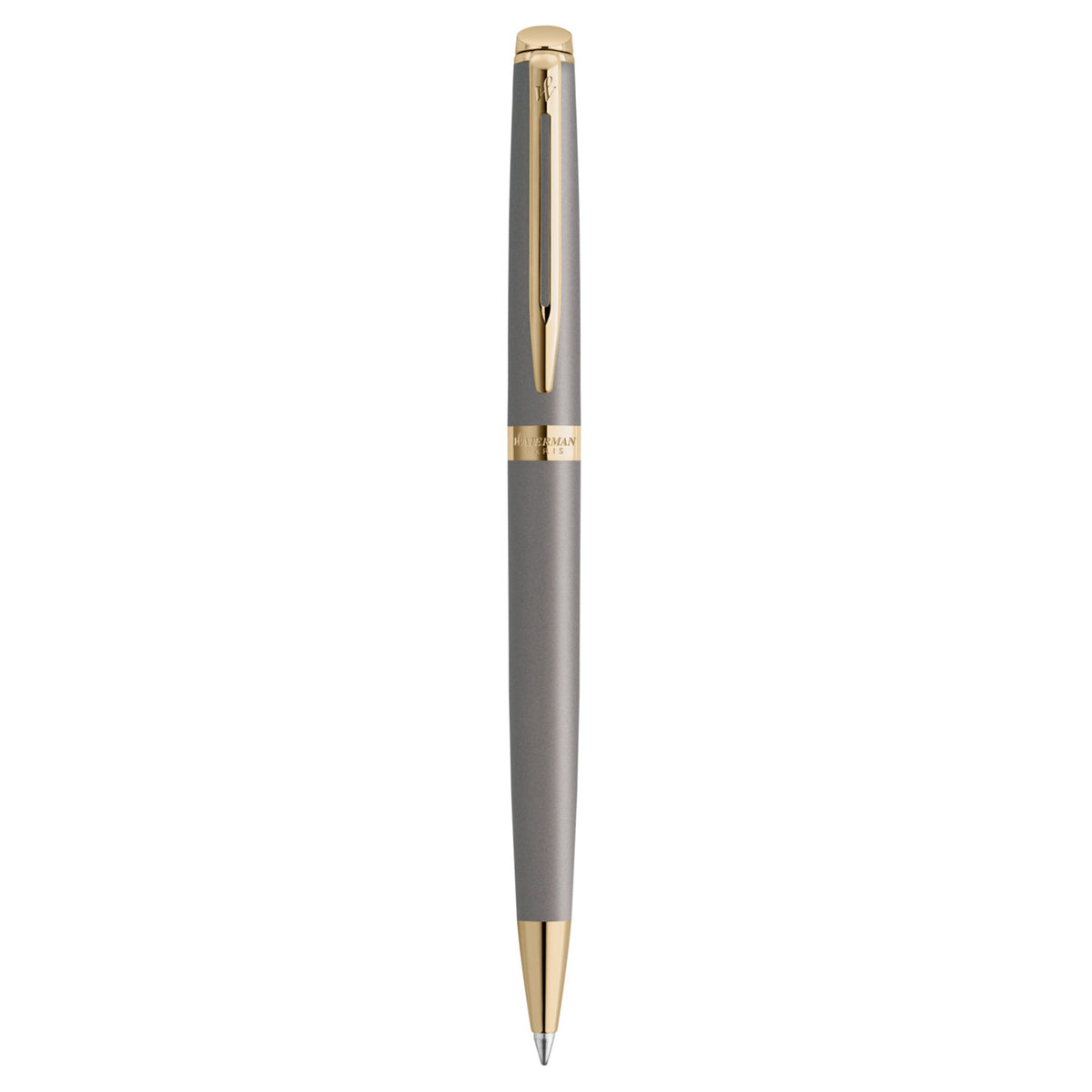 Waterman Hemisphere Metallic Grey Gold Trim Ballpoint Pen Medium Tip