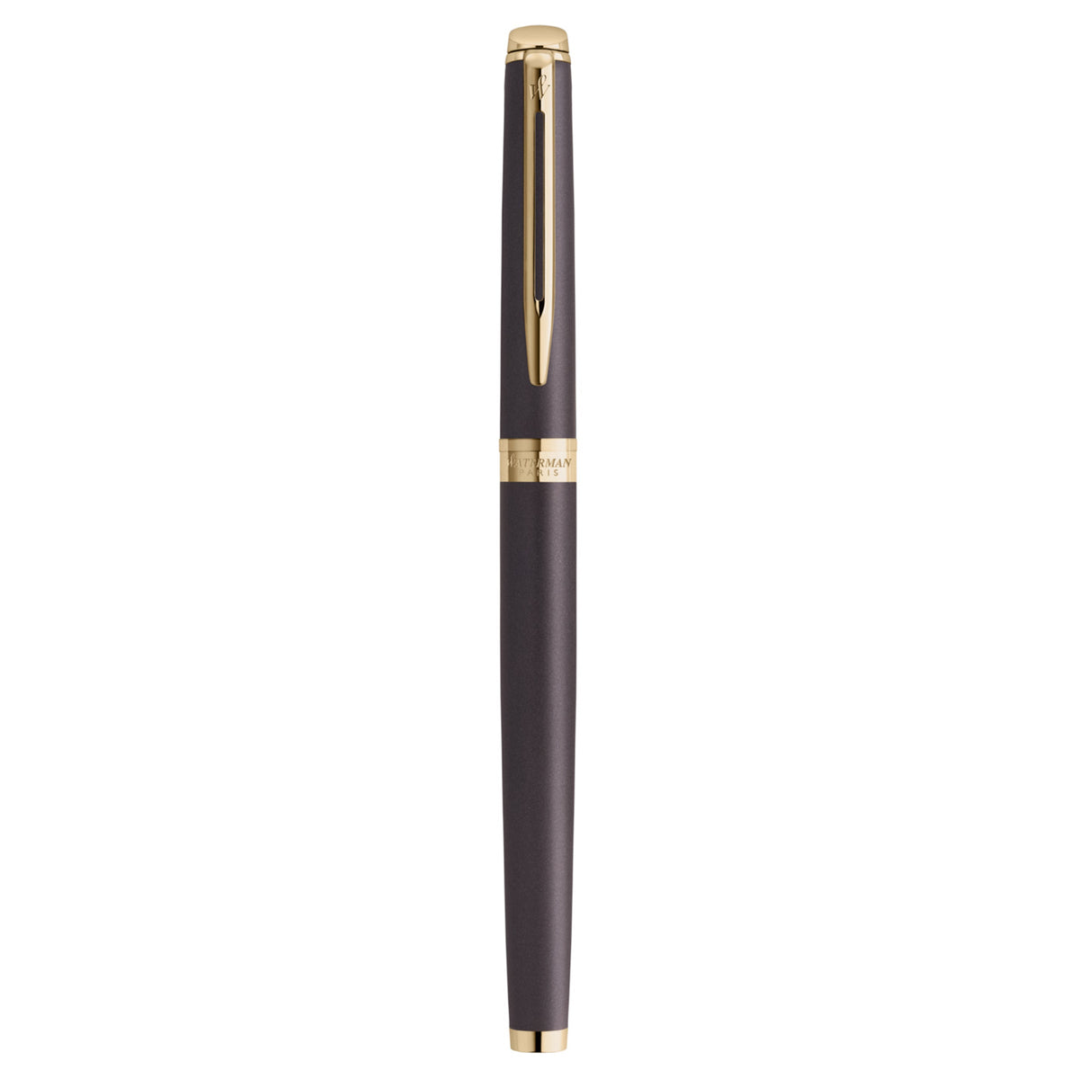 Waterman Hemisphere Metallic Black Gold Trim Fountain Pen Medium Nib